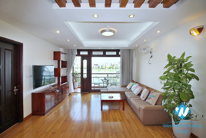 Cheap 2 bedrooms apartment with lake view for rent in Tay Ho, Hanoi 